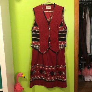 Vintage Susan Bristol corduroy skirt and vest set